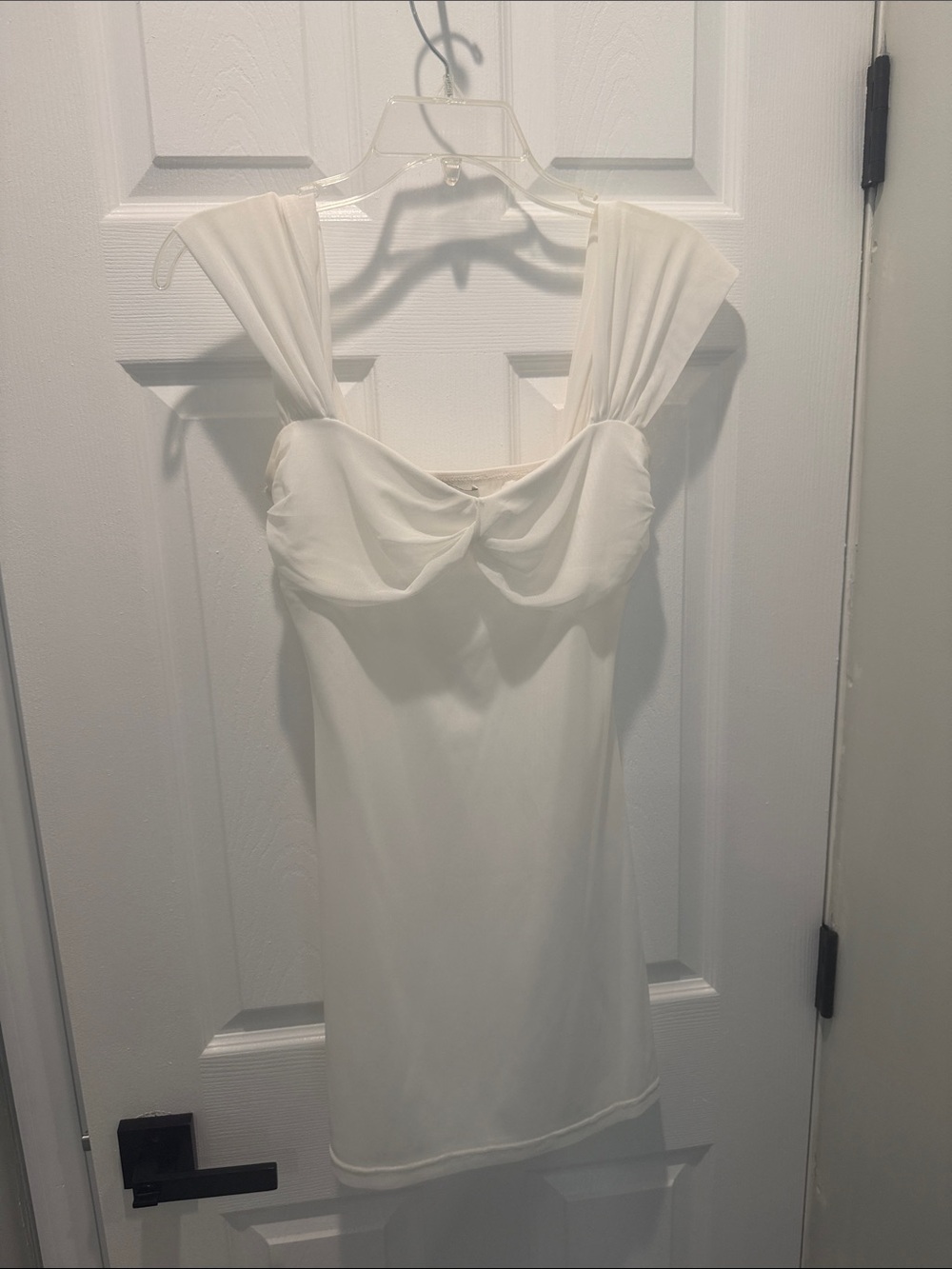 Princess Polly Ivory Draped Twist Mini Dress
